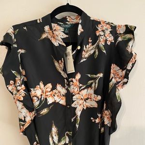 Ralph Lauren Ruffle Hem Crepe Dress